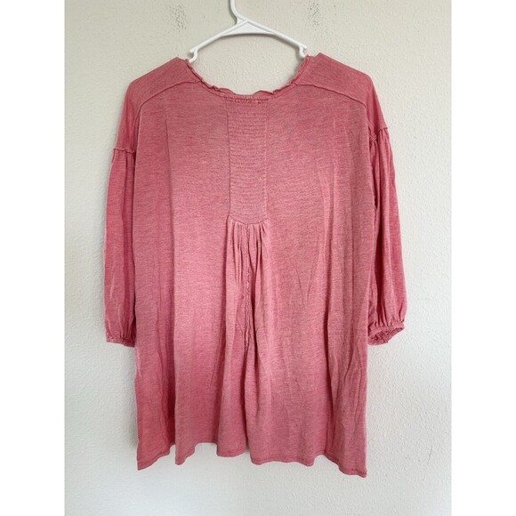We the Free Oversized Thermal Top Long Sleeve Pink Tasseled Boho Blouse Size XS - Picture 2 of 6
